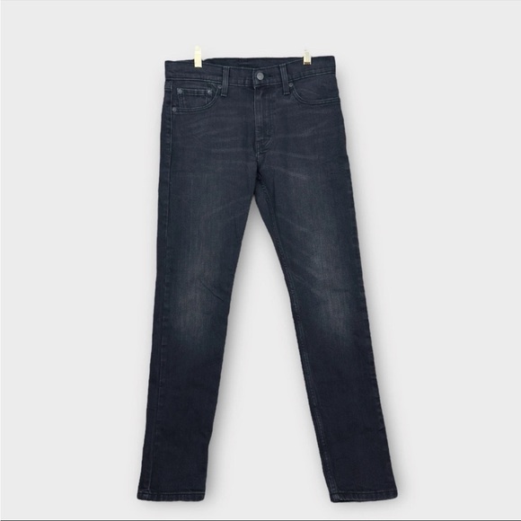 LEVI'S 512 Jeans Tapered Fit Mens W29xL30 Black Wash Mid Rise Y2K Black Label - Picture 1 of 14